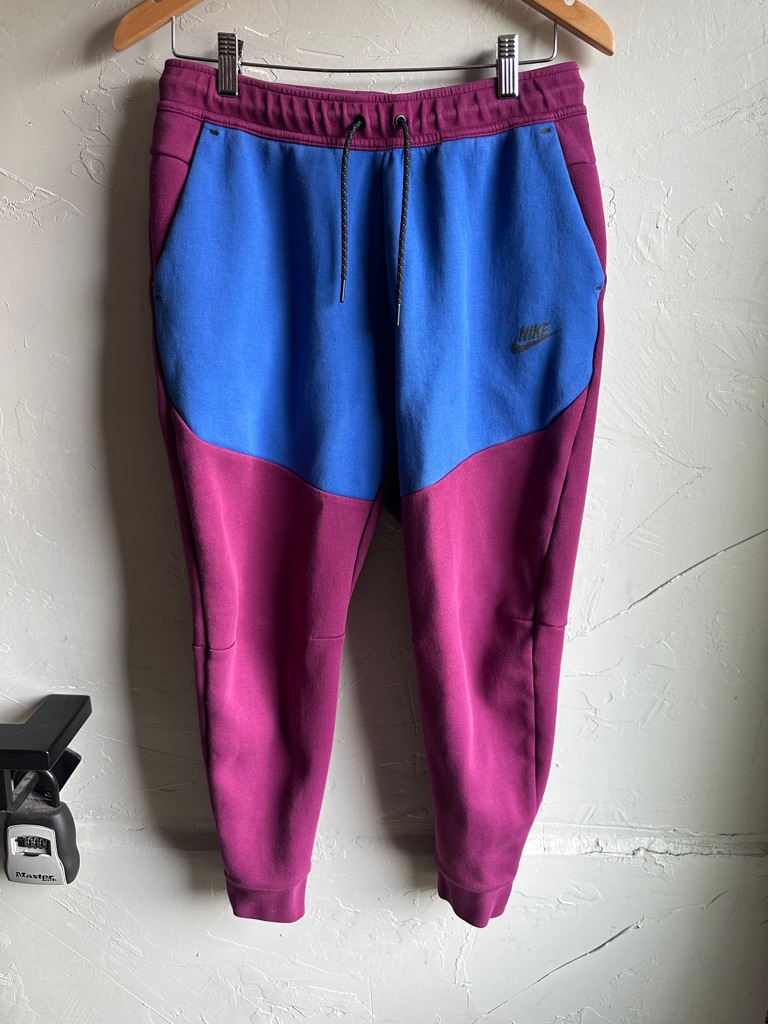 Nike Colorblock Sweatpants Blue Purple Joggers Athleisure Streetwear Medium